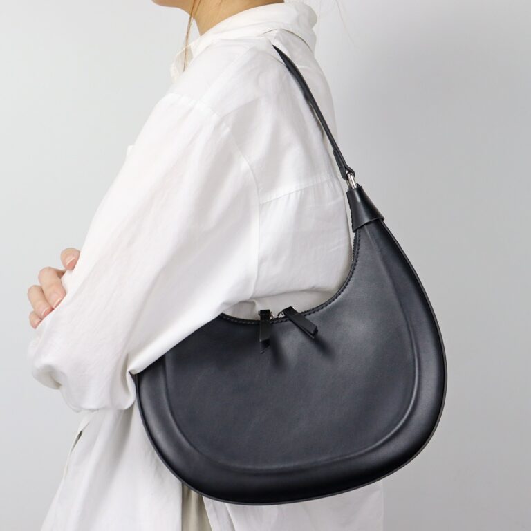 LUNÉA Estelle Bag in Black – Crescent Vegan Leather Shoulder and Crossbody Bag