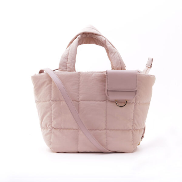The Plumie Puffy Tote Bag With Sling Strap - Blush