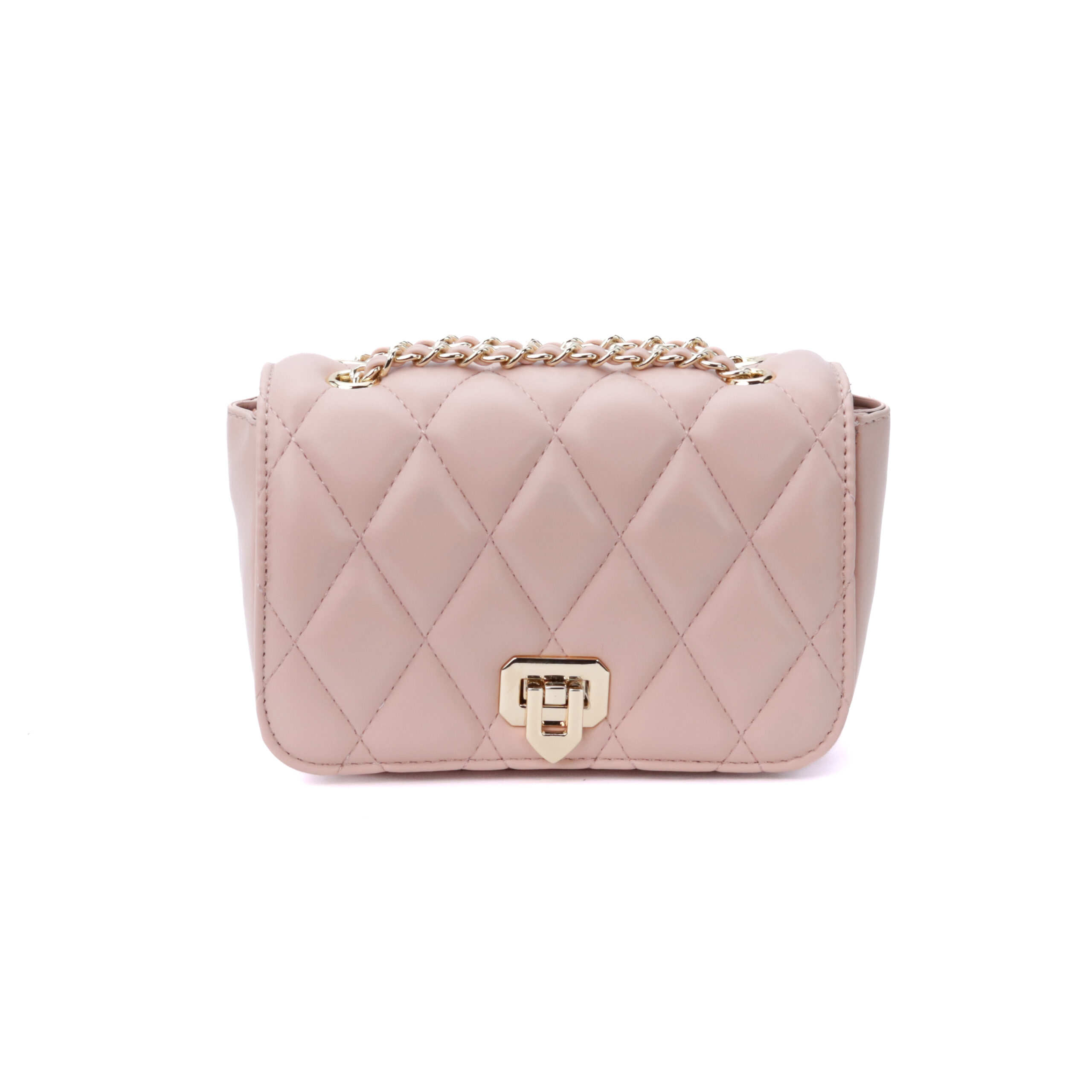 The Lumiere Chain Quilted Sling Bag - Blush - Image 2