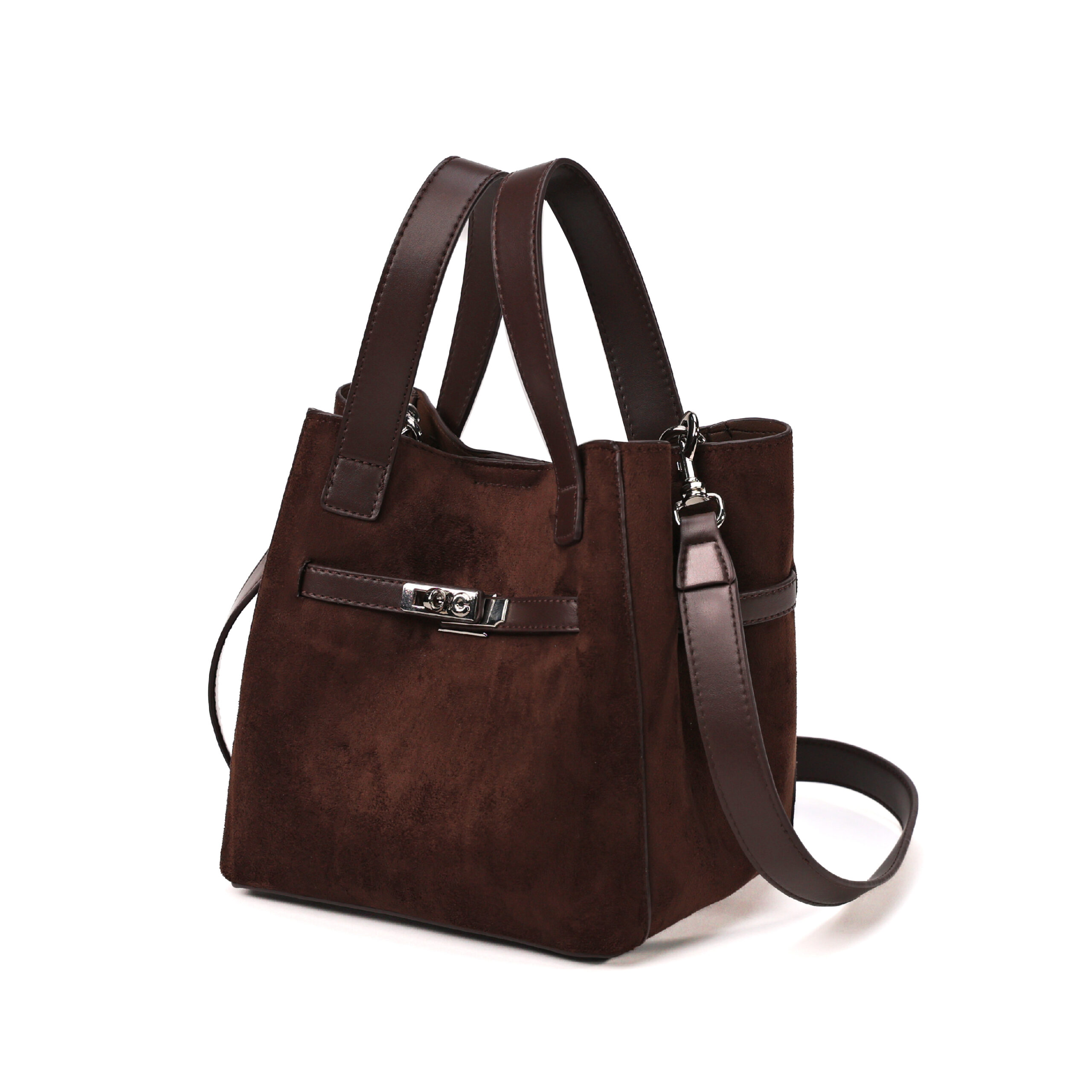 The Mika Suede Tote & Sling-Mocha