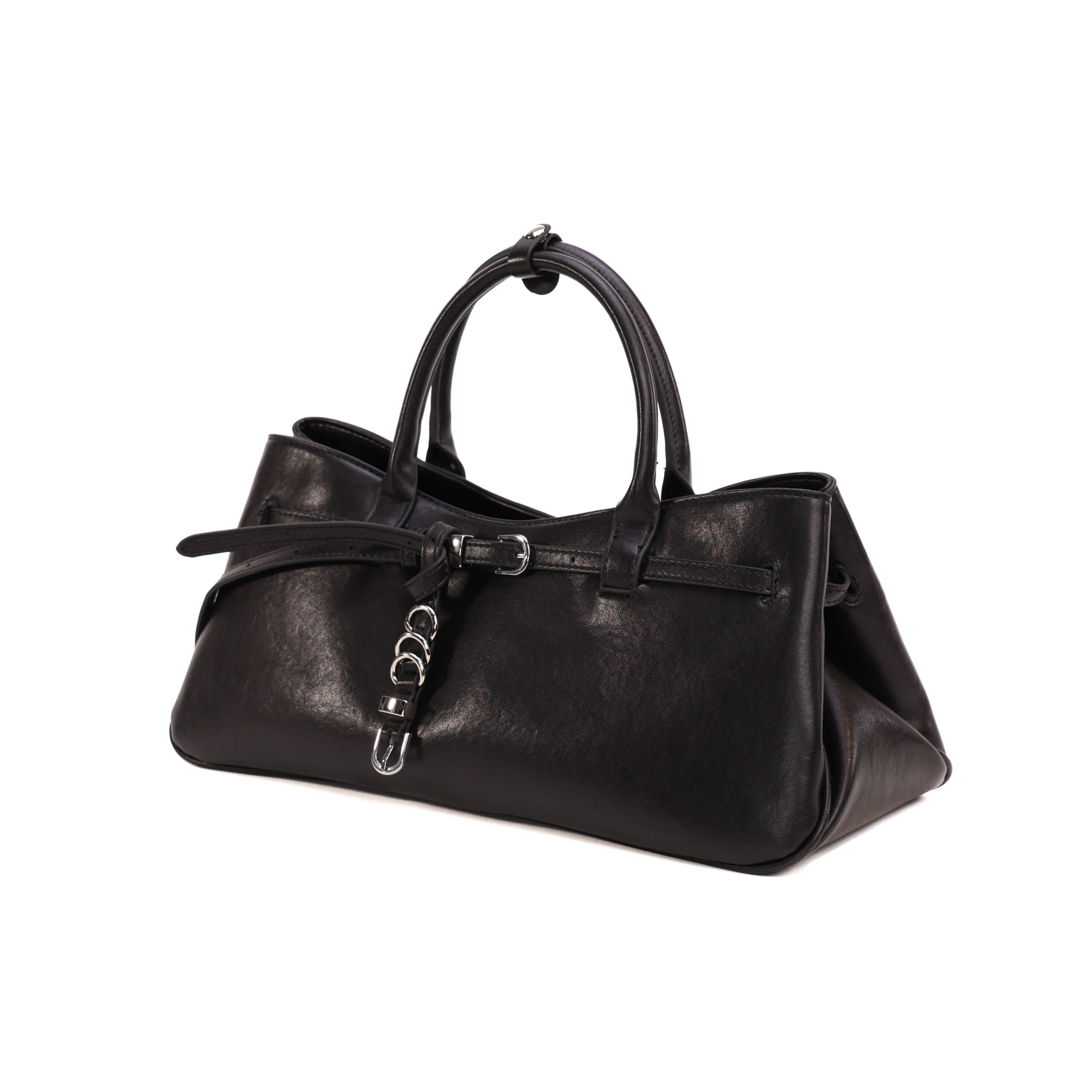 Aomi Belted Baguette – Midnight Black